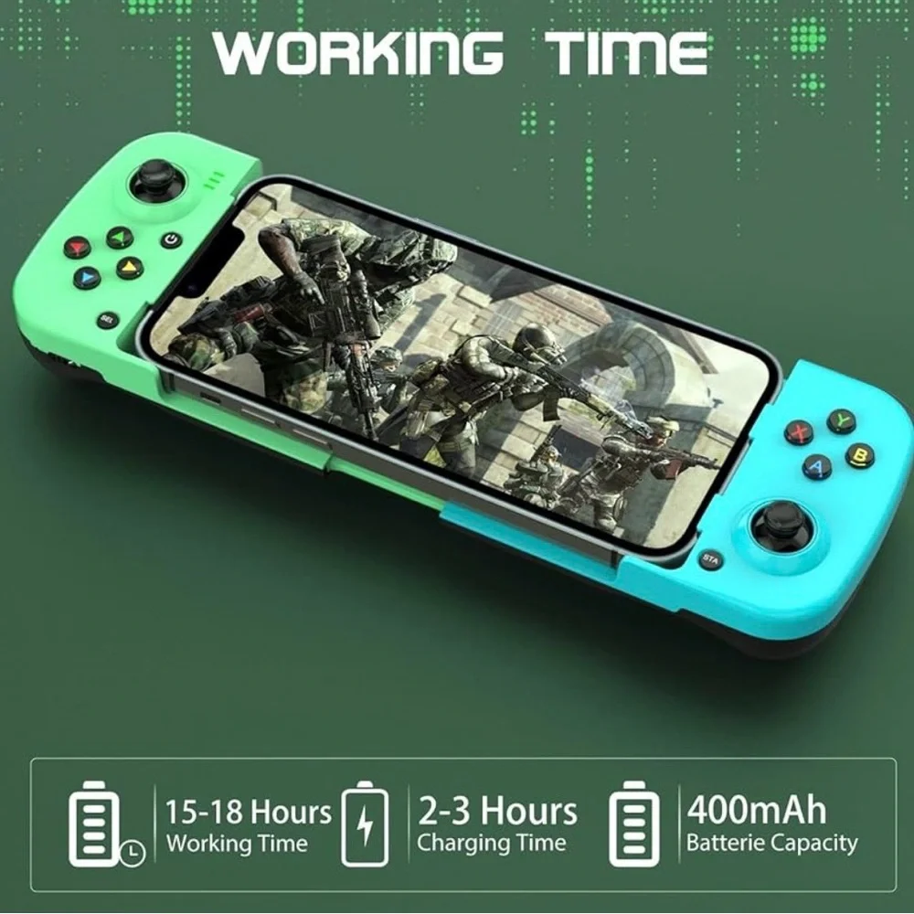 Green & Blue Bluetooth Mobile Gaming Controller